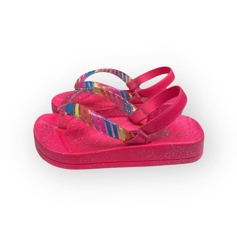 Capelli NY ㋛ Slingback Flip Flop Rainbow Glitter Sandals ㋛ Fuchsia ㋛ Size 4 / 5 - Picture 6 of 16